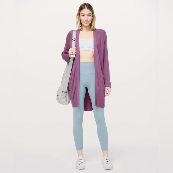Lululemon Wrap Still At Ease Wrap Vintage Plum Purple Sweater Size 6 - Picture 1 of 12
